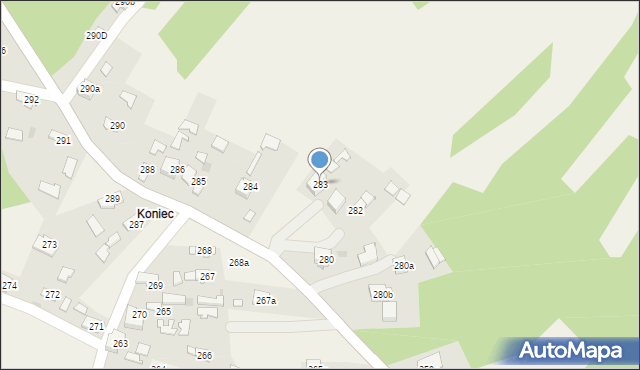 Przyborów, Przyborów, 283, mapa Przyborów