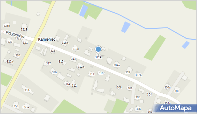 Przyborów, Przyborów, 311A, mapa Przyborów