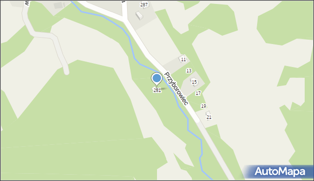 Przyborów, Przyborów, 281, mapa Przyborów