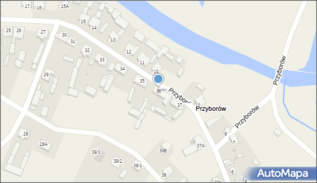 Przyborów, Przyborów, 36, mapa Przyborów