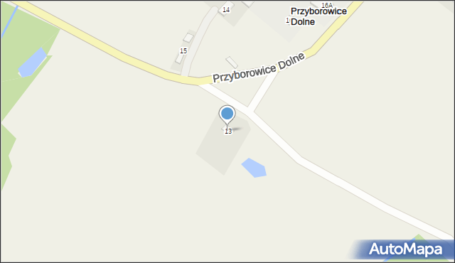 Przyborowice Dolne, Przyborowice Dolne, 13, mapa Przyborowice Dolne