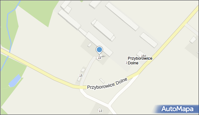 Przyborowice Dolne, Przyborowice Dolne, 14, mapa Przyborowice Dolne