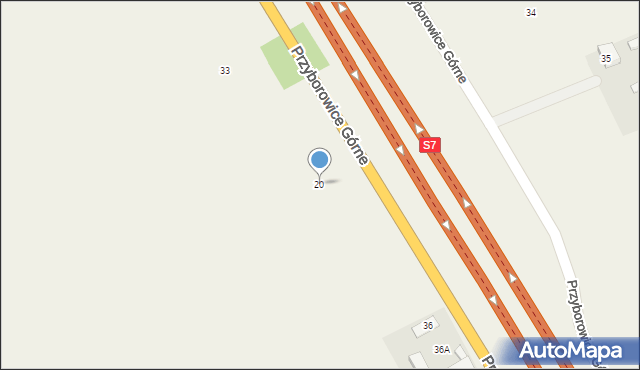 Przyborowice Górne, Przyborowice Górne, 20, mapa Przyborowice Górne