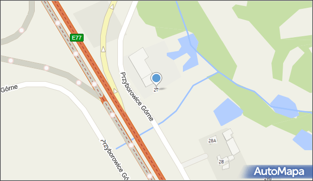 Przyborowice Górne, Przyborowice Górne, 27, mapa Przyborowice Górne