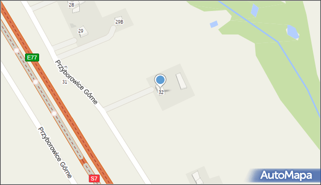 Przyborowice Górne, Przyborowice Górne, 32, mapa Przyborowice Górne