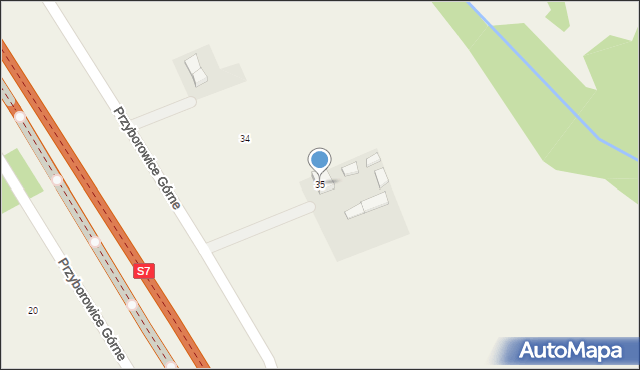 Przyborowice Górne, Przyborowice Górne, 35, mapa Przyborowice Górne