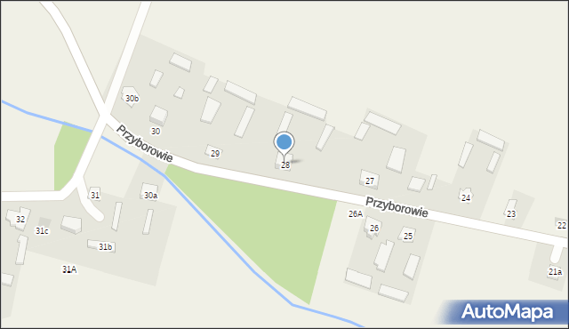 Przyborowie, Przyborowie, 28, mapa Przyborowie
