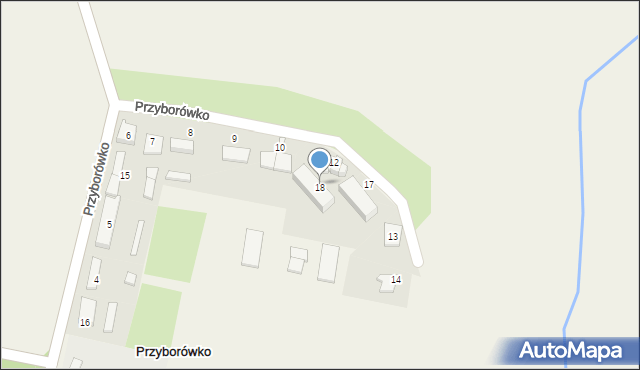 Przyborówko, Przyborówko, 18, mapa Przyborówko