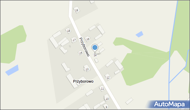 Przyborowo, Przyborowo, 14, mapa Przyborowo