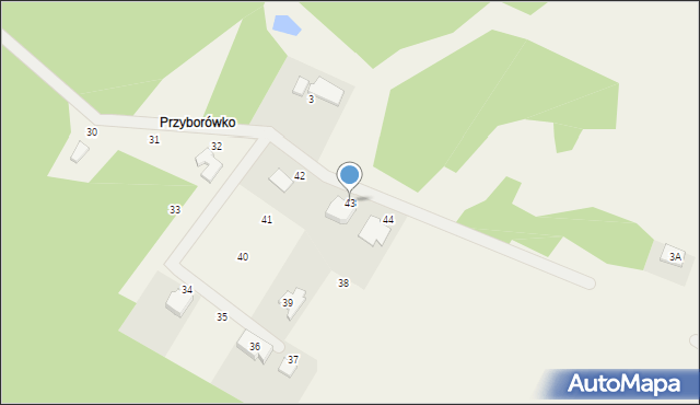 Przyborowo, Przyborowo, 43, mapa Przyborowo