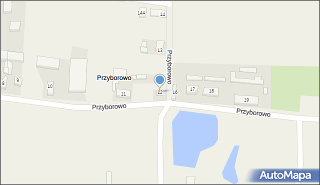 Przyborowo, Przyborowo, 12, mapa Przyborowo