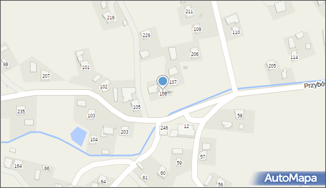 Przybówka, Przybówka, 106, mapa Przybówka