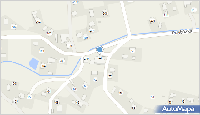 Przybówka, Przybówka, 12, mapa Przybówka