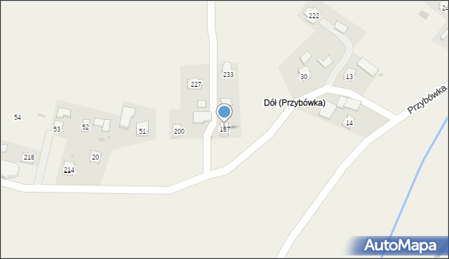 Przybówka, Przybówka, 187, mapa Przybówka