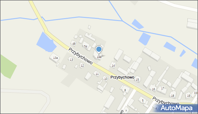 Przybychowo, Przybychowo, 14a, mapa Przybychowo