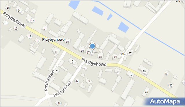 Przybychowo, Przybychowo, 17b, mapa Przybychowo