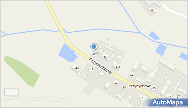 Przybychowo, Przybychowo, 48, mapa Przybychowo