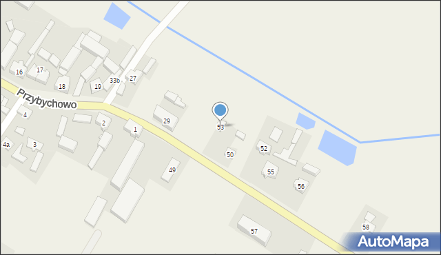 Przybychowo, Przybychowo, 53, mapa Przybychowo