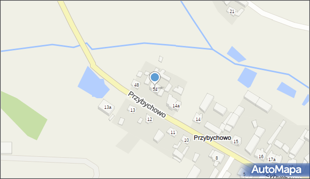 Przybychowo, Przybychowo, 54, mapa Przybychowo