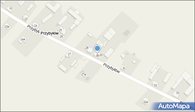 Przybyłów, Przybyłów, 30, mapa Przybyłów