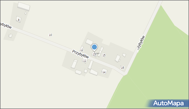 Przybyłów, Przybyłów, 13, mapa Przybyłów