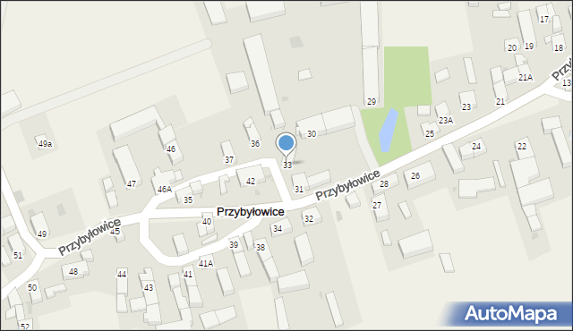 Przybyłowice, Przybyłowice, 33, mapa Przybyłowice