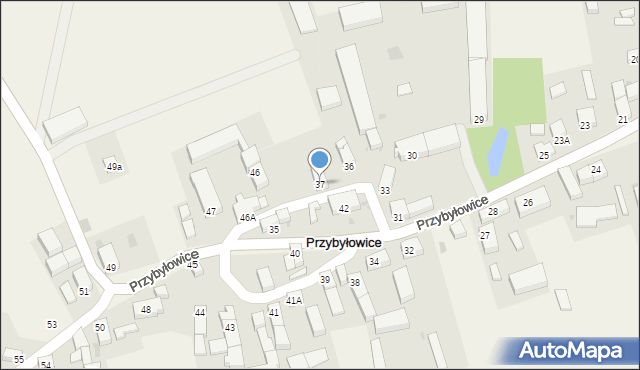 Przybyłowice, Przybyłowice, 37, mapa Przybyłowice