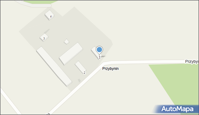 Przybynin, Przybynin, 1, mapa Przybynin