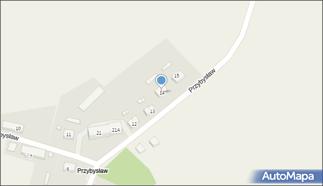 Przybysław, Przybysław, 14, mapa Przybysław