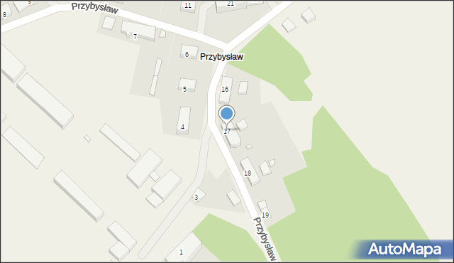 Przybysław, Przybysław, 17, mapa Przybysław