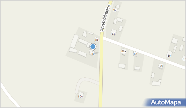 Przybysławice, Przybysławice, 80, mapa Przybysławice