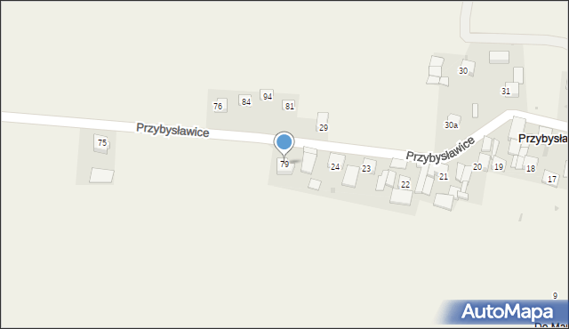 Przybysławice, Przybysławice, 79, mapa Przybysławice