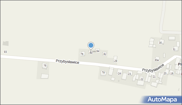 Przybysławice, Przybysławice, 84, mapa Przybysławice