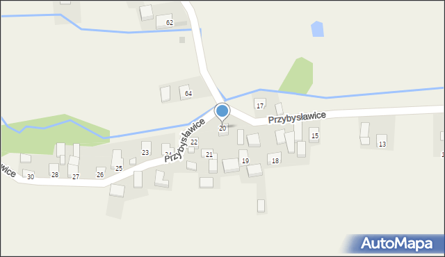 Przybysławice, Przybysławice, 20, mapa Przybysławice