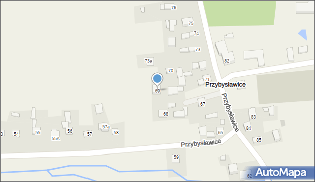 Przybysławice, Przybysławice, 69, mapa Przybysławice