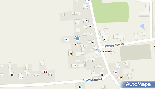 Przybysławice, Przybysławice, 70, mapa Przybysławice