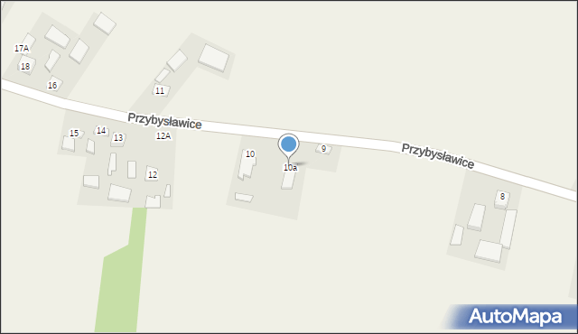 Przybysławice, Przybysławice, 10a, mapa Przybysławice