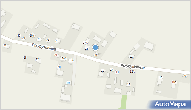 Przybysławice, Przybysławice, 16, mapa Przybysławice