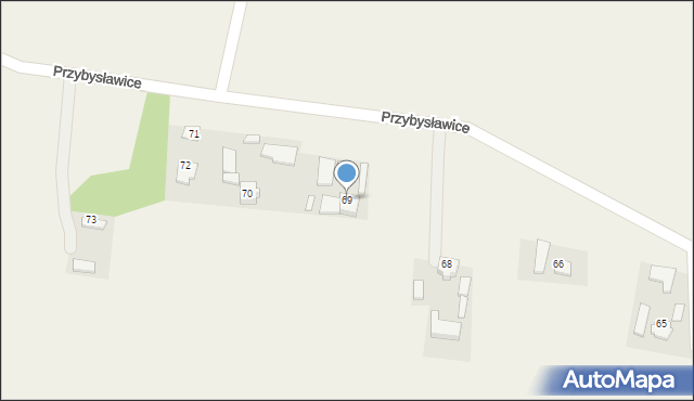 Przybysławice, Przybysławice, 69, mapa Przybysławice