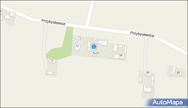 Przybysławice, Przybysławice, 70, mapa Przybysławice