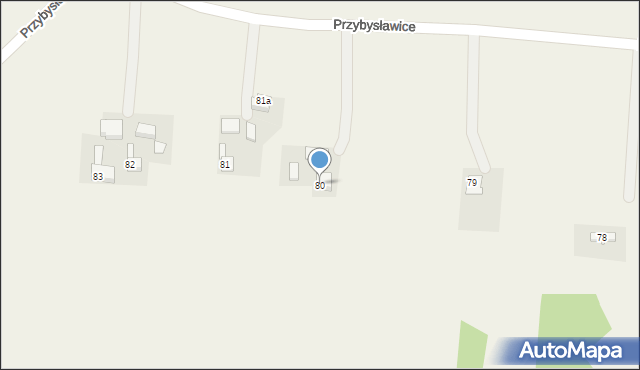 Przybysławice, Przybysławice, 80, mapa Przybysławice
