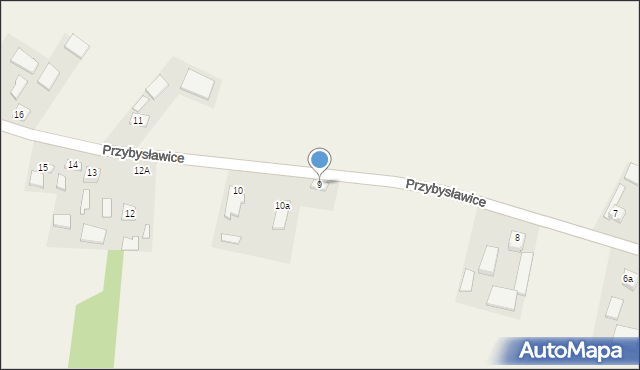 Przybysławice, Przybysławice, 9, mapa Przybysławice