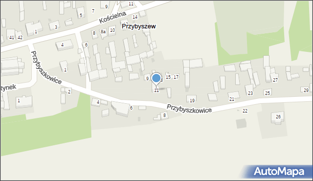 Przybyszew, Przybyszkowice, 11, mapa Przybyszew