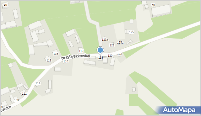 Przybyszew, Przybyszkowice, 118, mapa Przybyszew