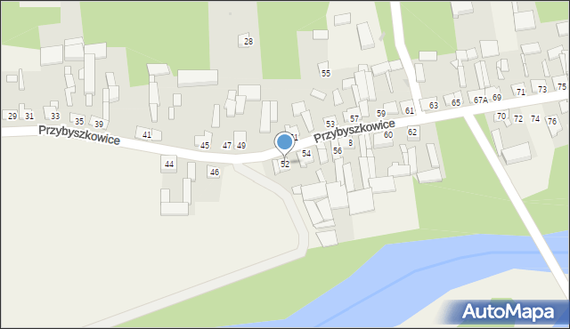 Przybyszew, Przybyszkowice, 52, mapa Przybyszew
