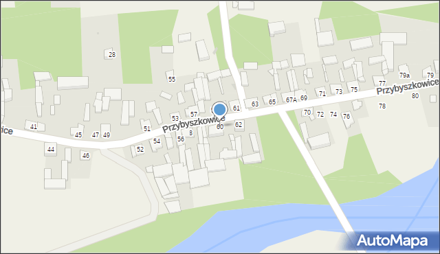 Przybyszew, Przybyszkowice, 60, mapa Przybyszew