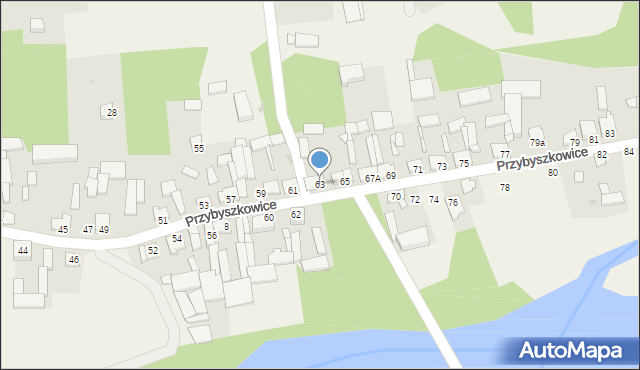 Przybyszew, Przybyszkowice, 63, mapa Przybyszew