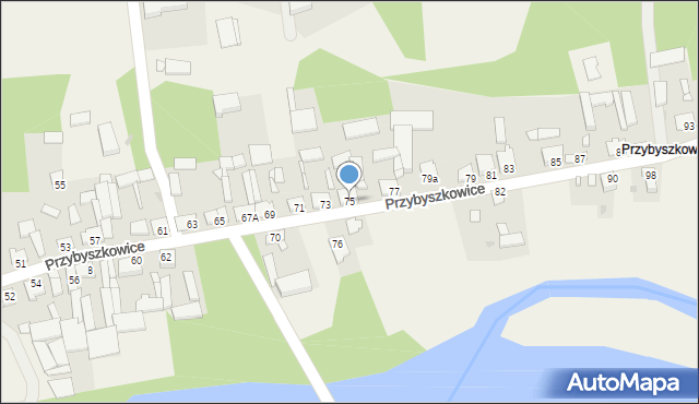 Przybyszew, Przybyszkowice, 75, mapa Przybyszew