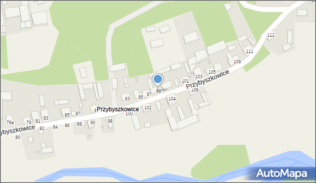 Przybyszew, Przybyszkowice, 99, mapa Przybyszew