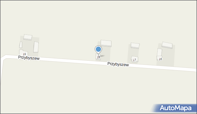 Przybyszew, Przybyszew, 18, mapa Przybyszew